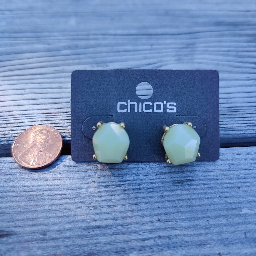 NWT Chico's Green and Gold Earrings